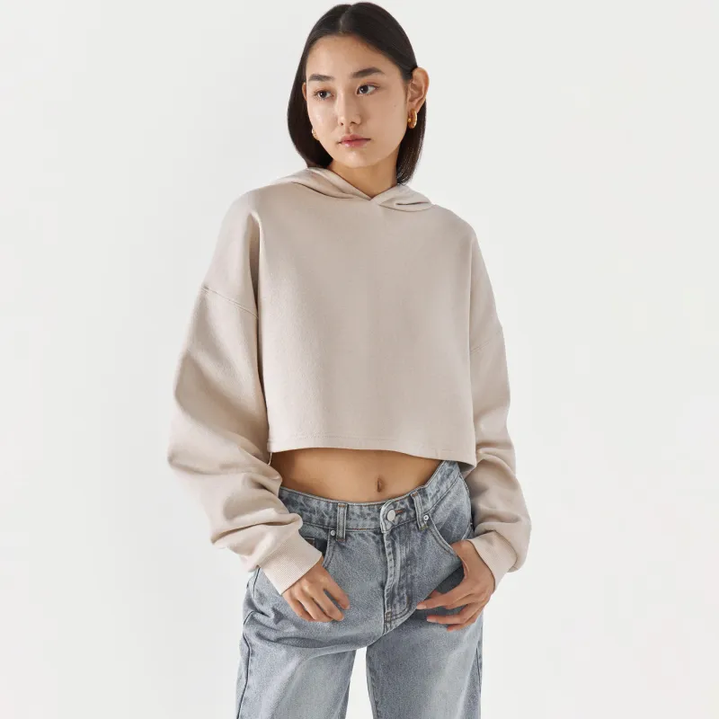 Худи женское, хлопок/полиэстер, песочное, Fidelma