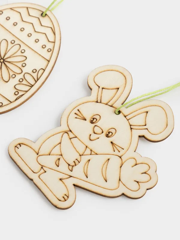 Шығармашылыққа арналған жиынтық, 3 зат, ағаш, кескіндеме, Пасха жұмыртқасы мен қоян, Creative, image-1