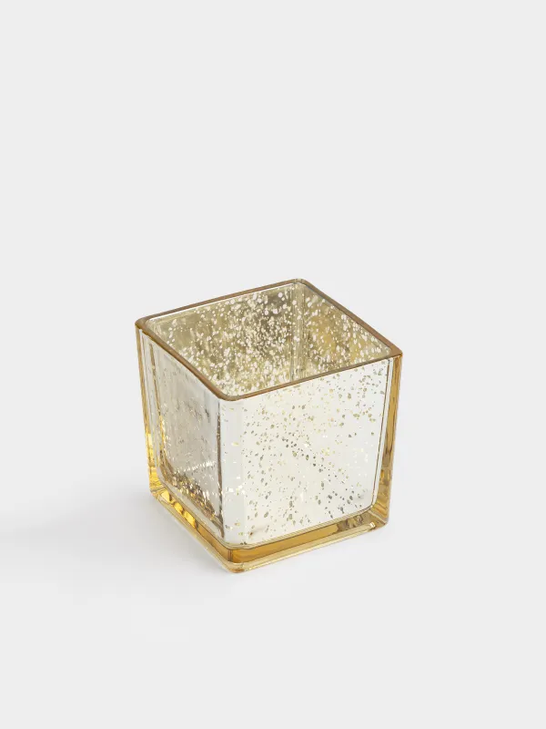 Шам ұстағыш, 10 см, шай шамына арналған, шыны, қоңыр-күміс, Жылқылар, Horses art, image-1