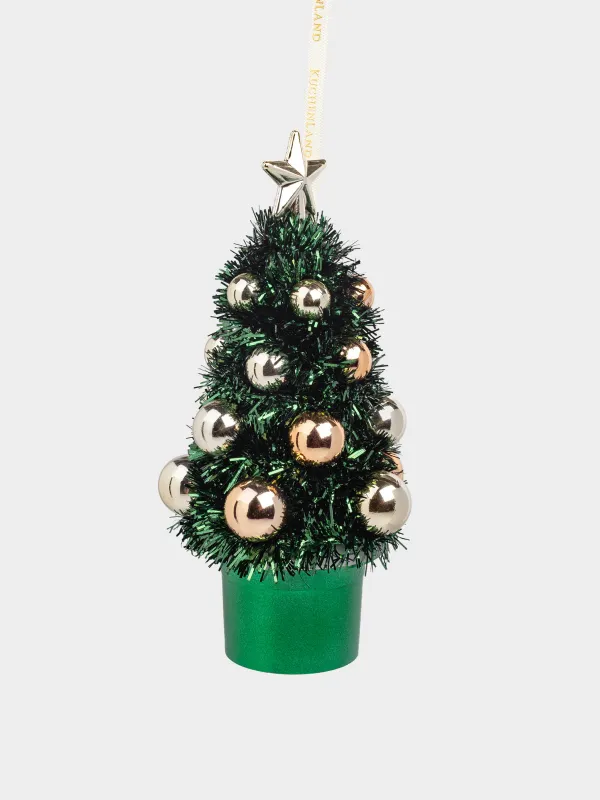 Шырша ойыншығы, 17 см, шырша жылтырағы/пластик, жасыл, Шарлары бар шырша, Tinsel christmas, image-0