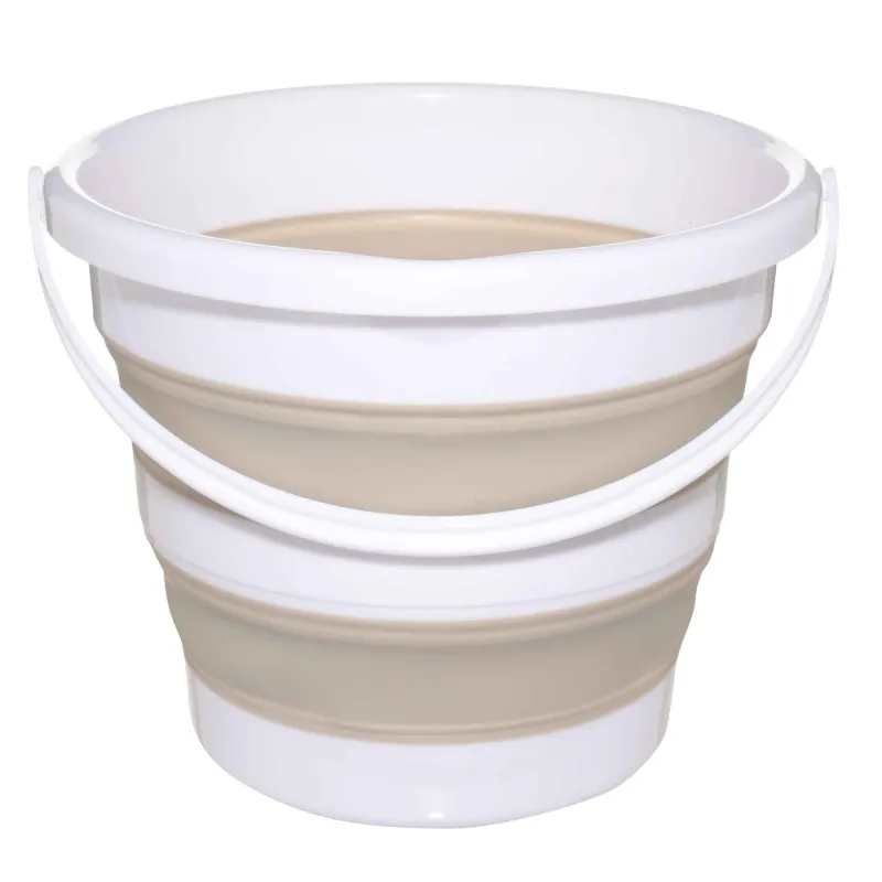 Жиналмалы шелек, 10 л, пластик/резеңке, сұр-бежевый, Foldaway, image-1