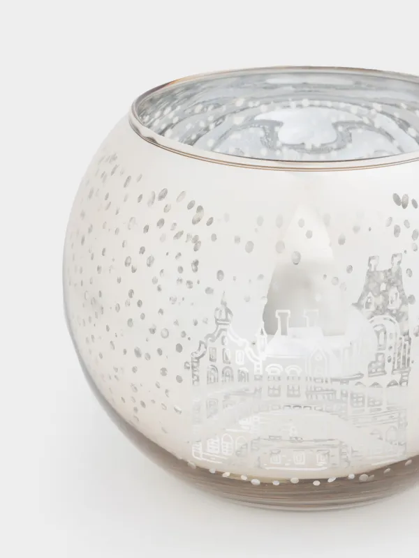 Шам ұстағыш, 15 см, шай шамына арналған, шыны, шампан, Үйлер, Champagne style, image-2