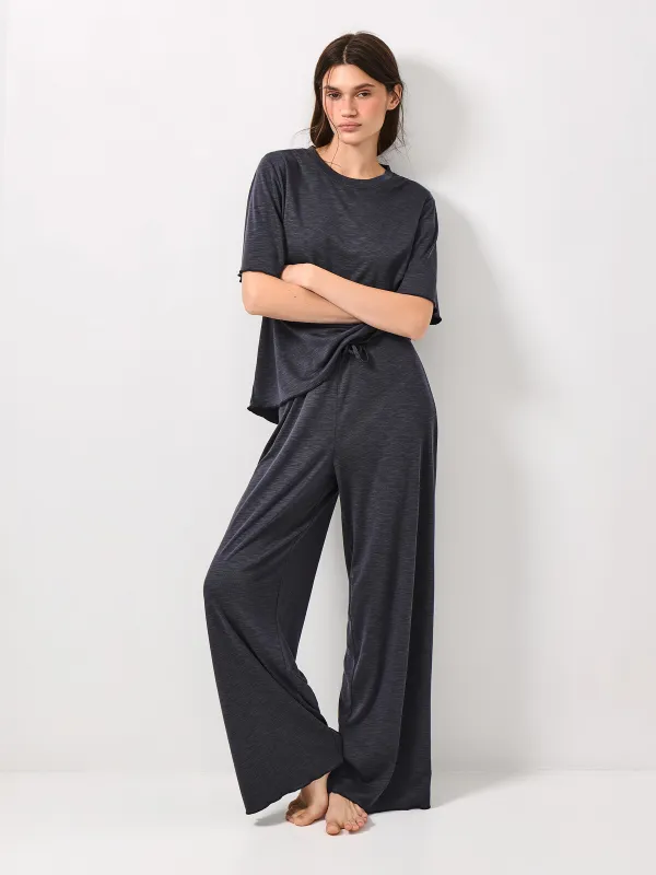 Әйелдер футболкасы, өлшемі L, модал/полиэстер, қою сұр, Savina, image-1