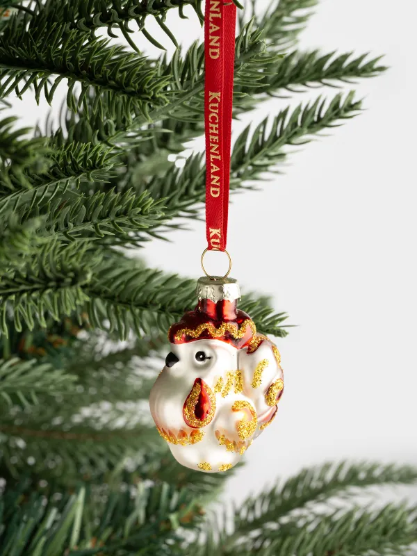 Шырша ойыншығы, 4 см, шыны, жылтырақтары бар, күміс-алтын, Әтеш, Figure christmas, image-3