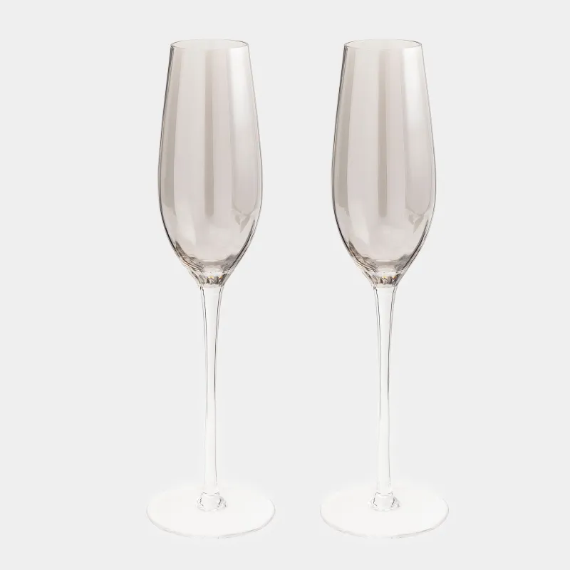 Шампан бокалы, 210 мл, 2 дана, шыны, сұр, Filo R color, image-0