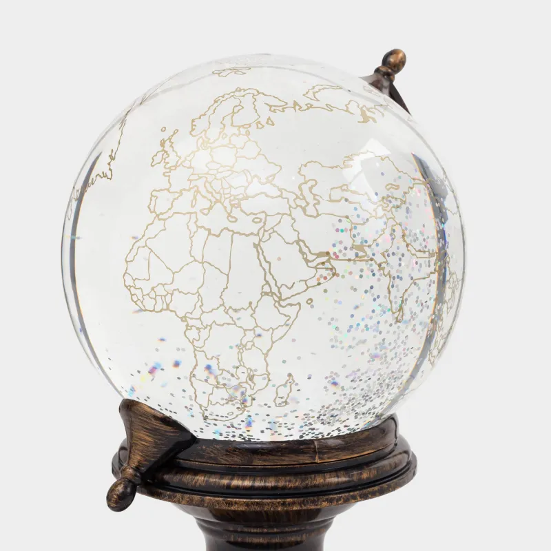 Снежный фонарь, 19 см, с подсветкой, пластик, бронзовый, Глобус, Bronze style, image-3