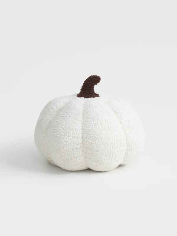 Подушка декоративная, 31х15 см, букле, молочная, Тыква, Boucle figure, image-0