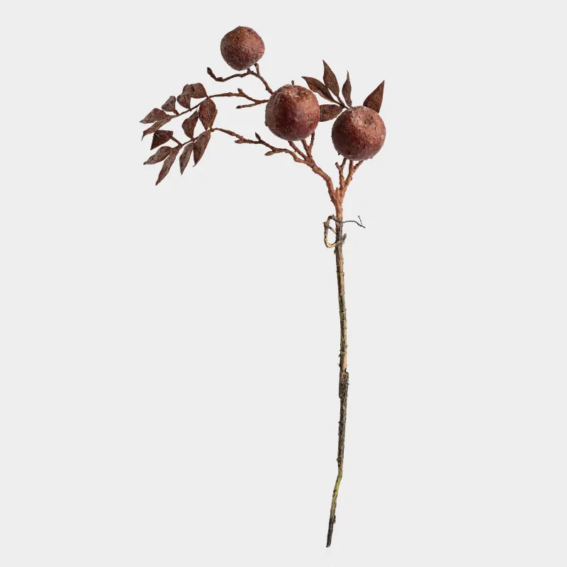 Ветка декоративная, 81 см, пластик, Бордовые Яблоки, Fruit decor, image-0
