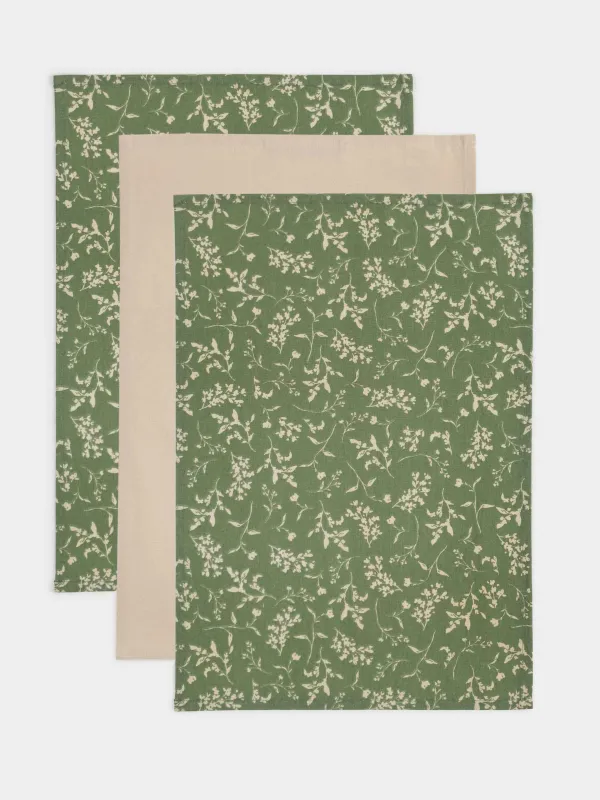 Полотенце кухонное, 40х60 см, 3 шт, в хлебной корзине, хлопок, Сухоцветы, Meadow, image-2