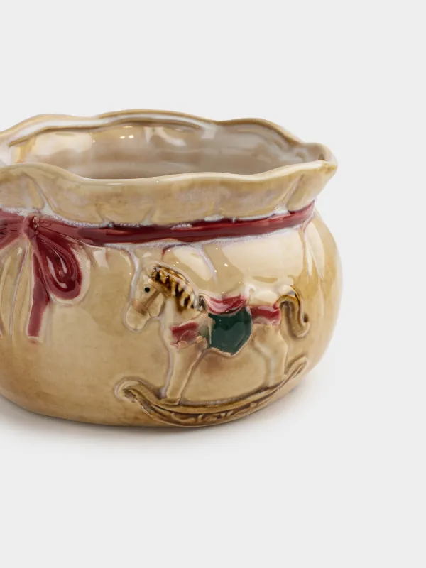 Кәмпит ыдысы, 17х10 см, 1,2 л, керамика, сыйлықтар салынған сөмке, Christmas miracle classic, image-3