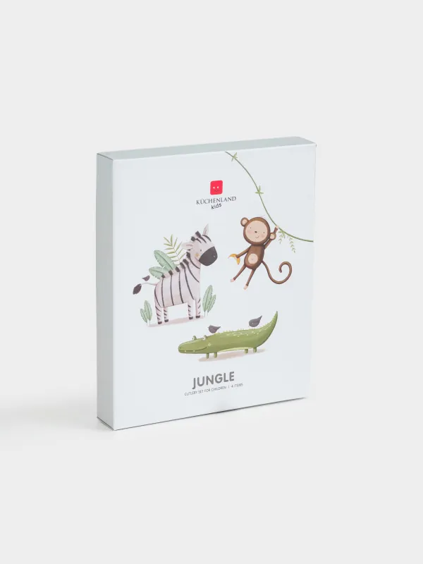 Столовые приборы, детские, 1 перс, 4 пр, сталь, Сафари, Jungle, image-4