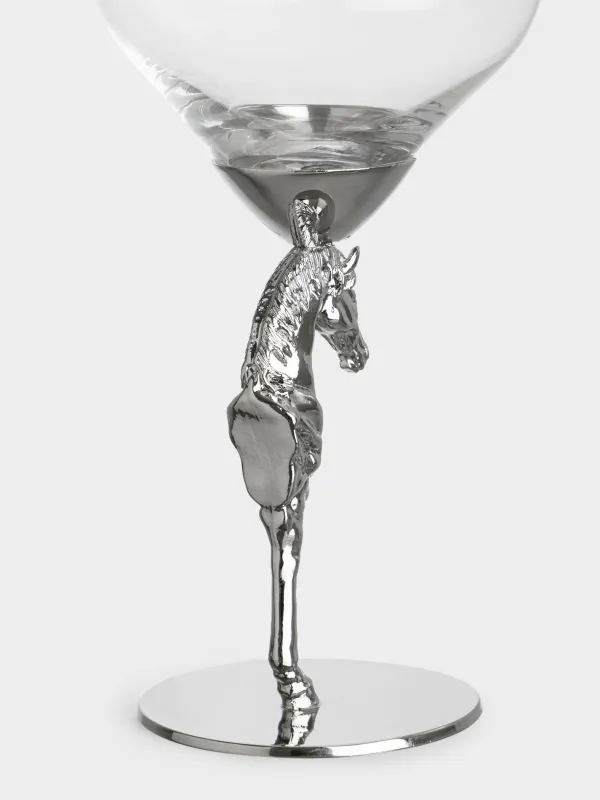 Шарап бокалы, 500 мл, шыны/металл, Күміс жылқы, Elegant horse, image-1