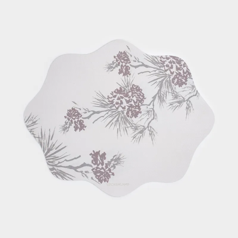 Аспаптарға арналған майлық, 37х45 см, ПВХ, бұйра, ақ, Бұтақтардағы шырша бүршіктері, Rock print