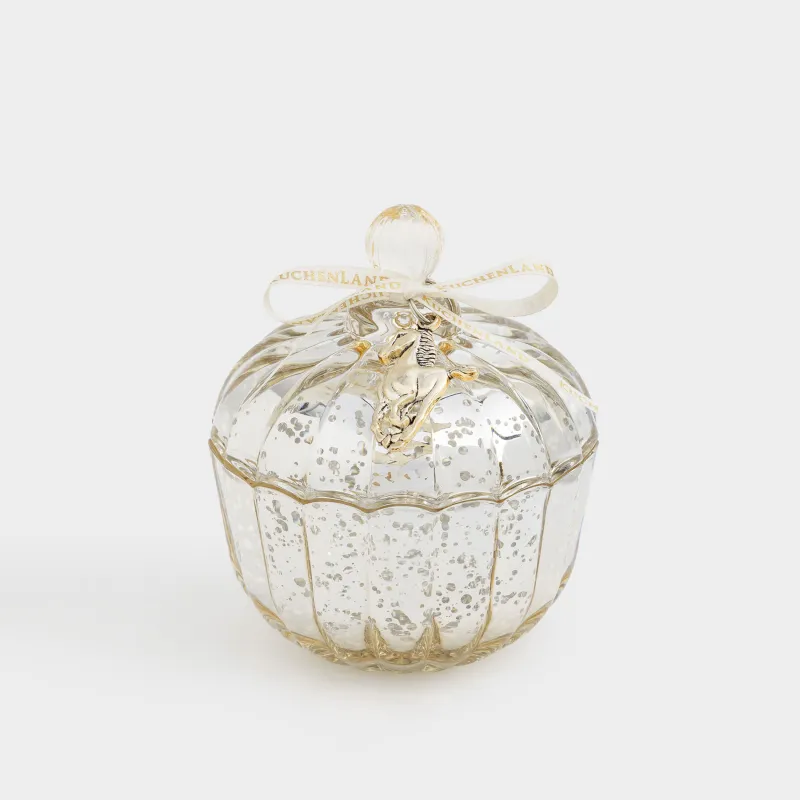 Сақтау ыдысы, 8х10 см, мл, аспасы бар, шыны Р, шампан, Алтын жылқы, Patina