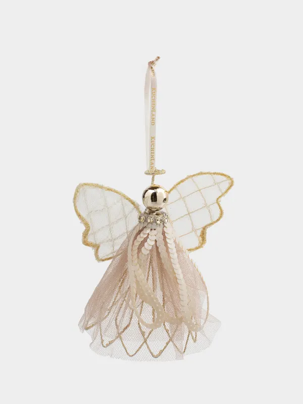 Шырша ойыншығы, 15 см, металл/пластик, шампан, Періште, Angel Statuette, image-1