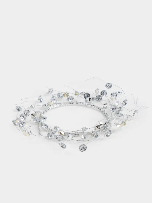 Сәндік гүл шоғы, 9/16 см, шай шамына арналған, пластик/металл, Кристалдар, Crystal decor, image-1