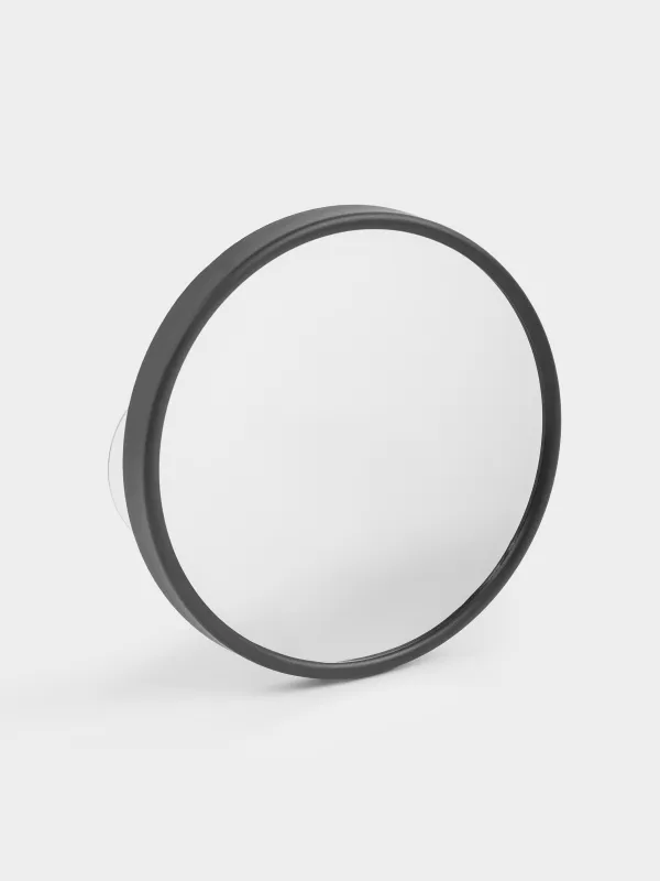 Ілулі айна, 13/11 см, үлкейткіш, жабысатын сорғыштары бар, пластик, дөңгелек, Қара, Mirror, image-1