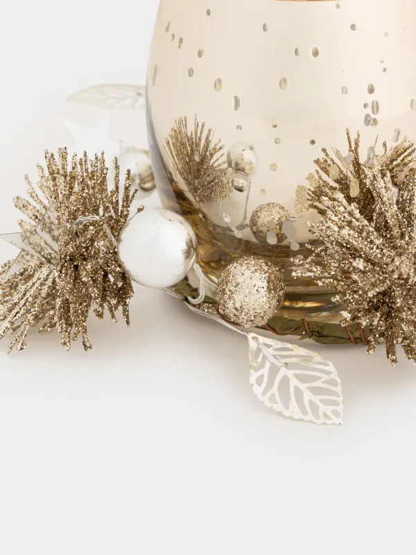 Шам ұстағыш, 15х10 см, шай шамына арналған, шамы бар, шампан, Алма, Apple garden, image-2