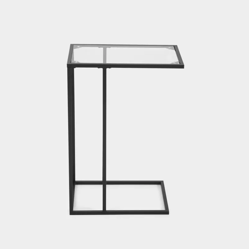 Науаға арналған тұғыр, 60 см, металл/шыны, тікбұрышты, қара, Black style, image-1