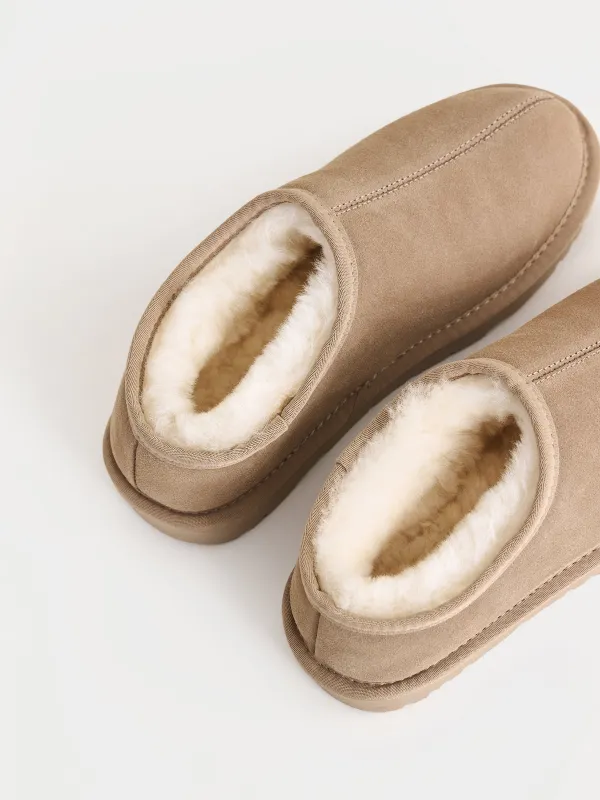 Угги с открытой пяткой, Suede, image-3