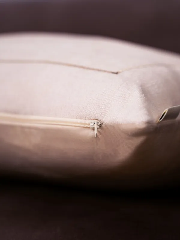 Подушка декоративная, 45х45 см, шенилл/вельвет, молочная, Home is my happy place, Chenill, image-5