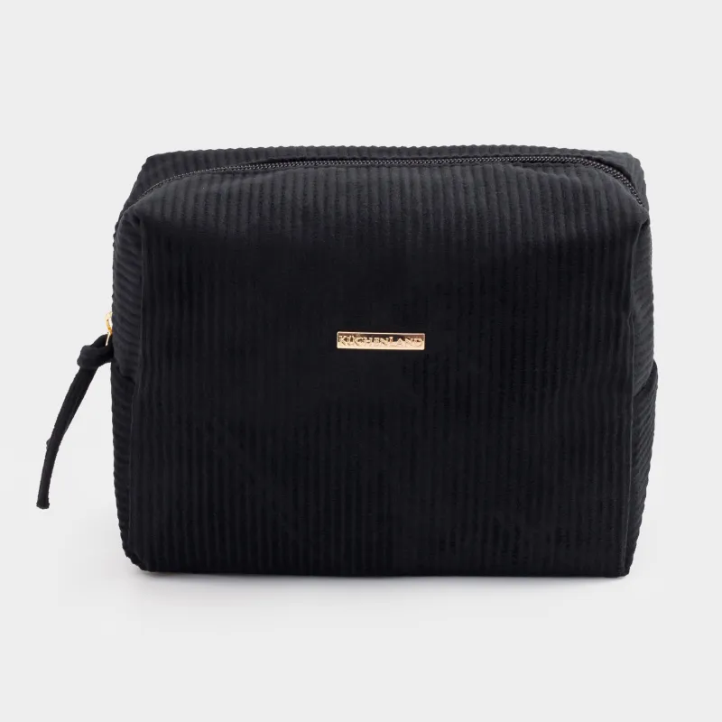 Косметикалық сөмке, 21х11 см, қырлы, барқыт, түсті, Moire, image-0