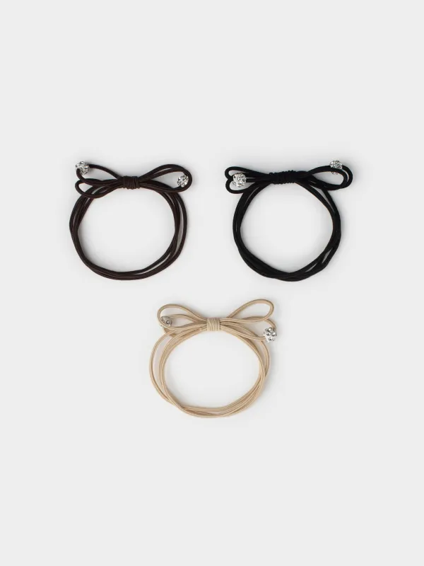 Шаш резеңкесі, 5 см, 3 дана, полиэстер/пластик, түрлі-түсті, Түйін, Gracile, image-0