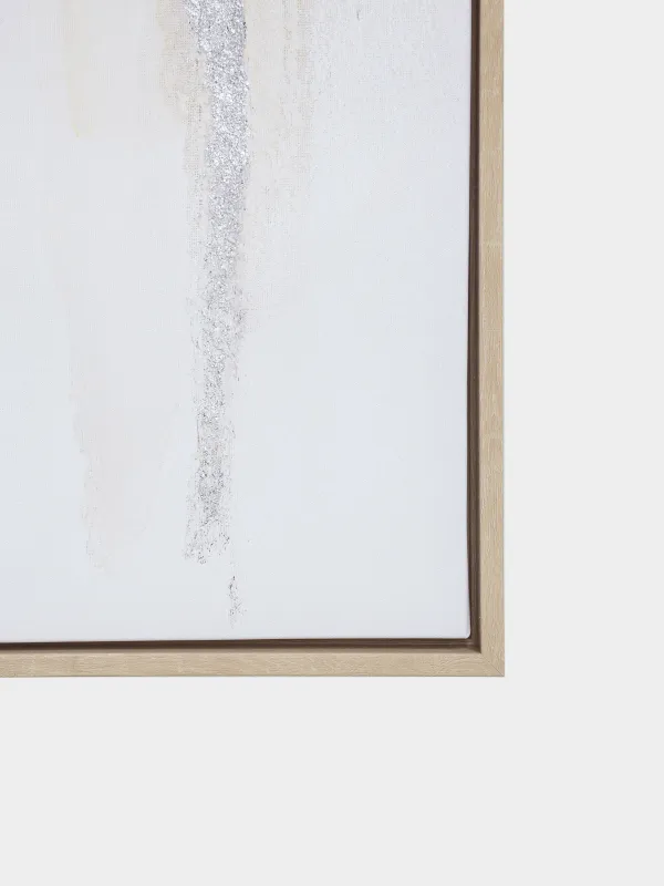 Картина в раме, 93х62 см, холст, бежево-серая, Штрихи, Abstract, image-3