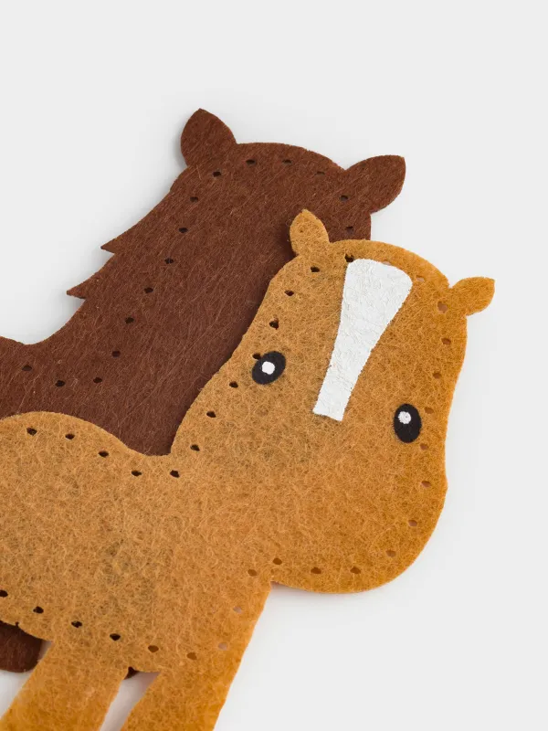 Набор для творчества, 13х15 см, рукоделие, подвеска, фетр/хлопок, Лошадка, Creativity, image-3