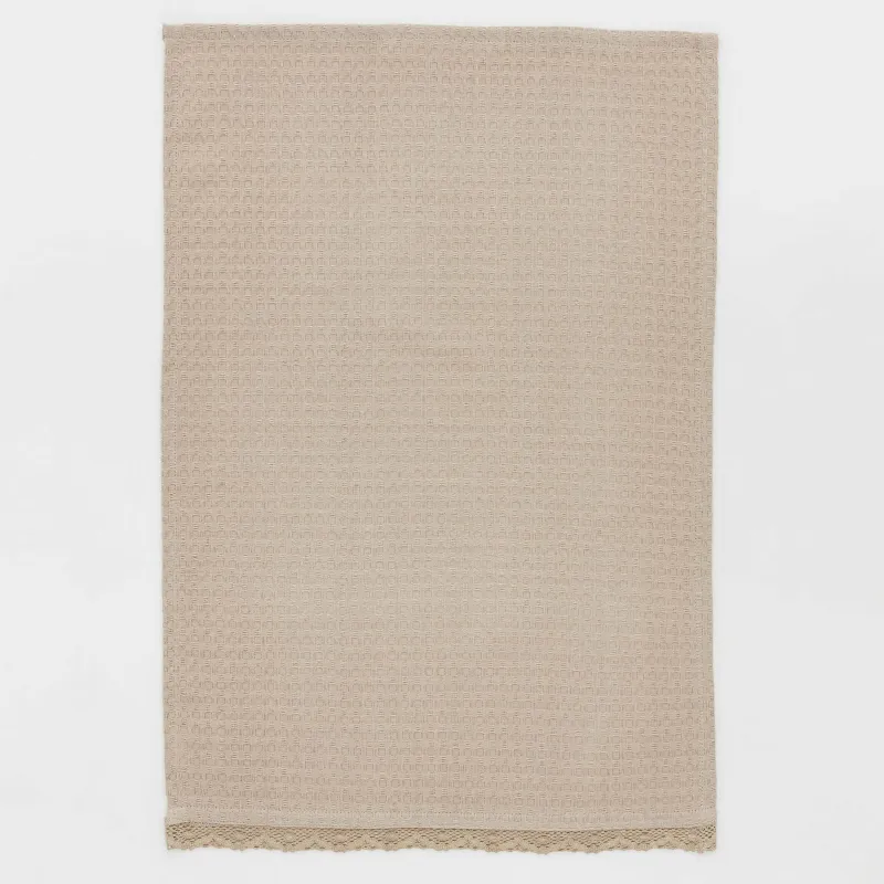 Ас үй сүлгісі, 40х60 см, 2 дана, шілтермен, мақта, сарғылт-қоңыр, Waffle, image-2