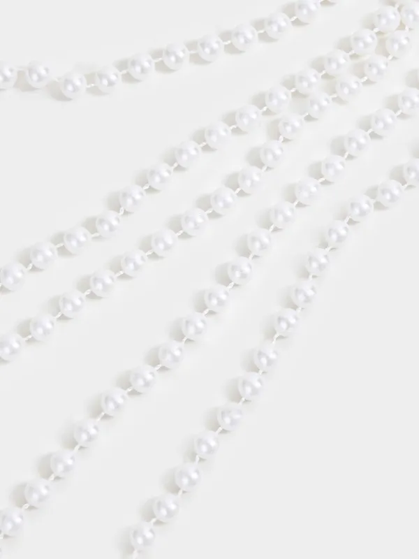 Сәндік әшекей, 50 см, аспалы, акрил/пластик, Ақ інжу, Balls decor, image-2