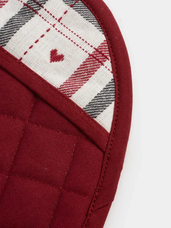 Ыдыс ұстағыш, 20х20 см, мақта, сүт түстес, торлы жүрек, Hazel heart, image-3