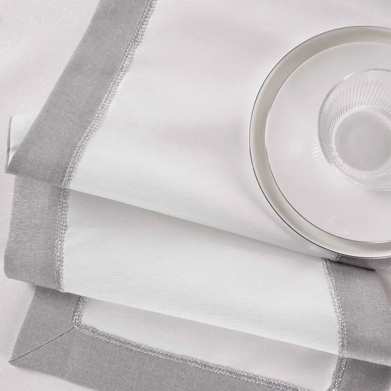 Жұмыс үстелі жолы, 40х160 см, полиэстер, АҚ және сұр, Milky way, image-3