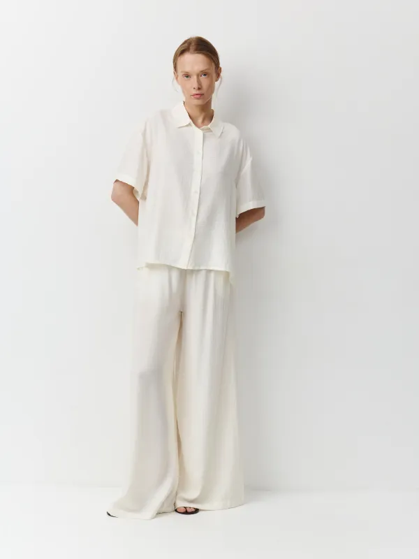 Әйелдер жейдесі, өлшемі XS, қысқа жеңді, вискоза/нейлон К, сүт түстес, Anita, image-0