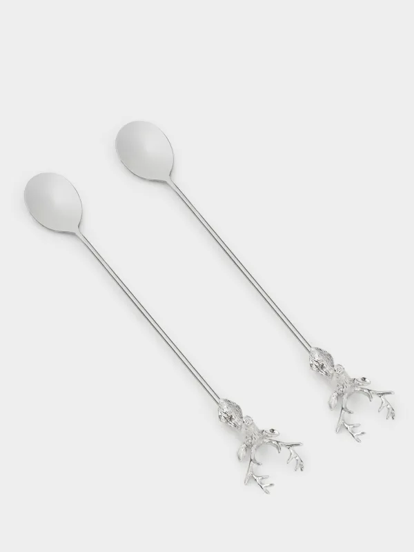 Ложка десертная, 20 см, 2 шт, сталь, Олень, Arctic deer, image-0