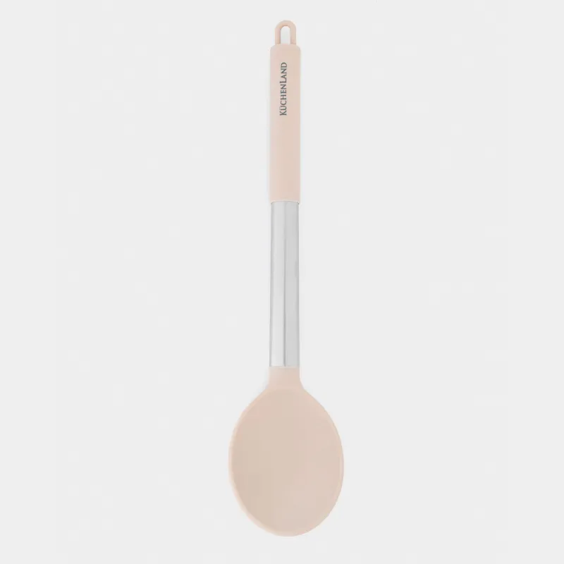 Қасық, 34 см, силикон/болат, сұр-сарғылт қоңыр, Metallic