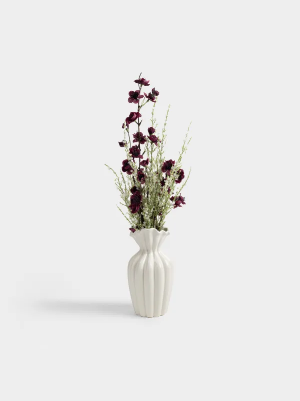 Гүл вазасы, 22 см, фарфор Р, сүт түстес, Иілімдер, Crumple, image-4