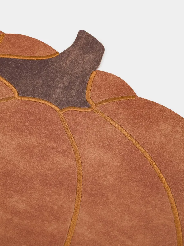 Салфетка под приборы, 38х43 см, ПВХ/полиэстер, фигурная, оранжевая, Тыква, Rock shape, image-2