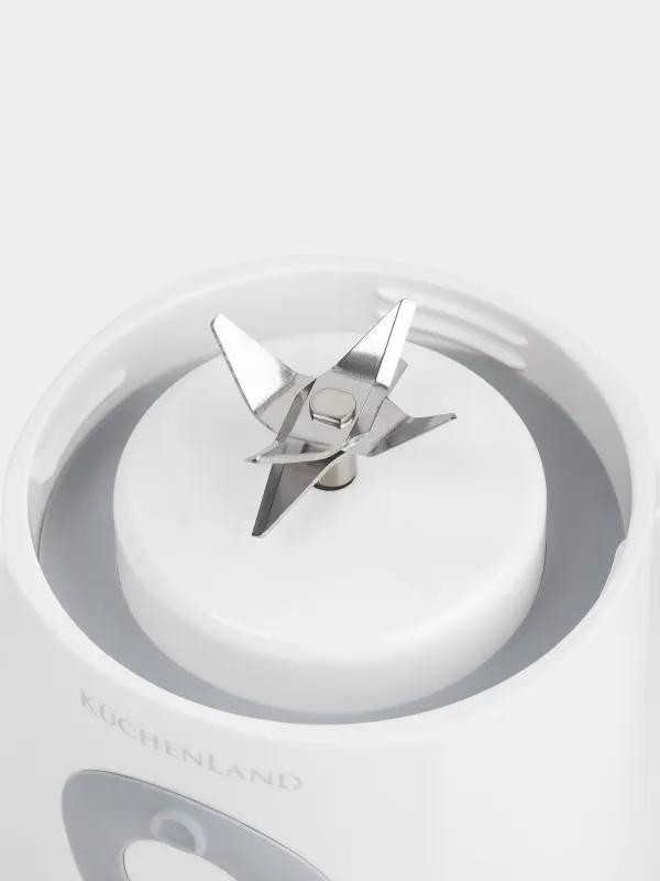 Жеке блендер, 500 мл, 35 Вт, портативті, қайта қуаттандырылады, пластик/болат, ақ, Handy, image-3