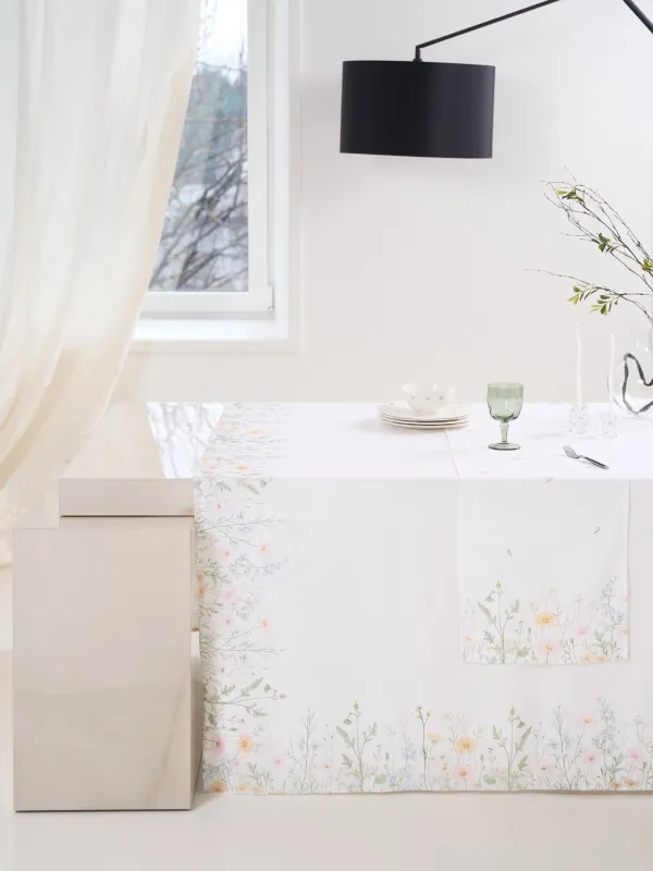 Дорожка настольная, 40х160 см, из жаккарда, Полевые цветы, Petals serenity, image-9