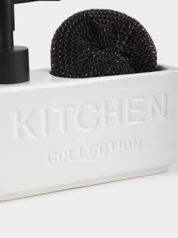 Диспенсер для моющего средства, 400 мл, с губкой, Ceramo, image-3