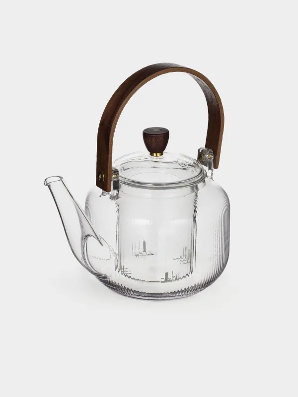 Чайник заварочный, 700 мл, стекло Б/дерево, Ribby, image-1