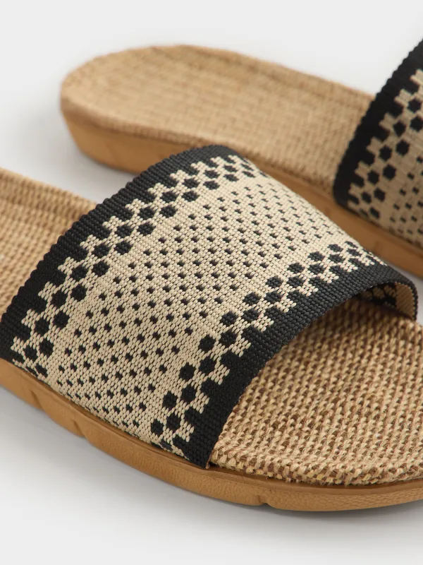 Әйелдер сандалдары, өлшемі 35-36, полиэстер/ЭВА, сарғылт-қоңыр және қара, Тор, Walk, image-2