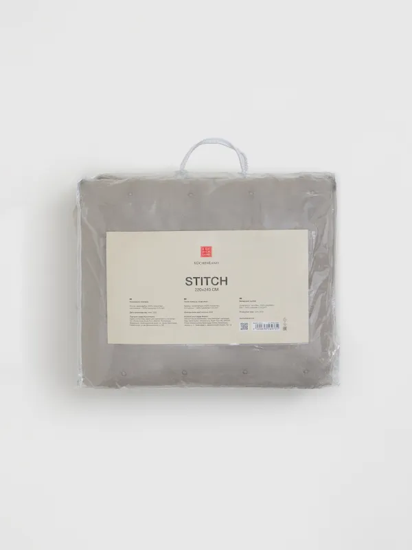 Төсек жапқыш, 220х240 см, сырылған, микрофибра, құм, Stitch, image-6