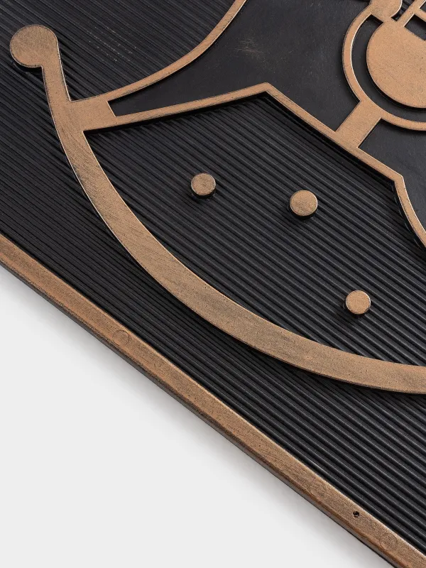 Коврик придверный, 45х75 см, резина, полукруглый, черно-серебристый, Welcome, Home deco, image-2