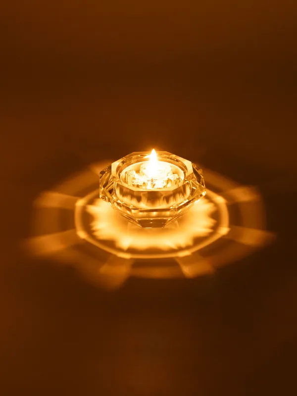 Подсвечник, 7х3 см, для чайной свечи, кристальное стекло, Бриллиант, Diamond, image-4