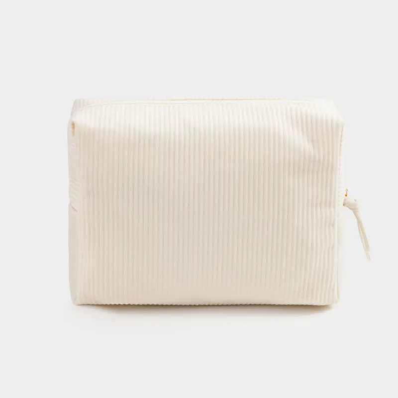 Косметичка, 25x18 см, в рубчик, бархат, бежевая, Moire, image-5