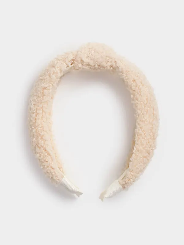 Шашқа арналған бау, 13х16 см, жасанды үлбір, сарғылт-қоңыр, Curled, image-0