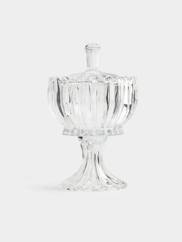 Кәмпит сауыты, 24x16 см, аяғы бар, қақпағы бар, шыны Р, Alpine, image-1