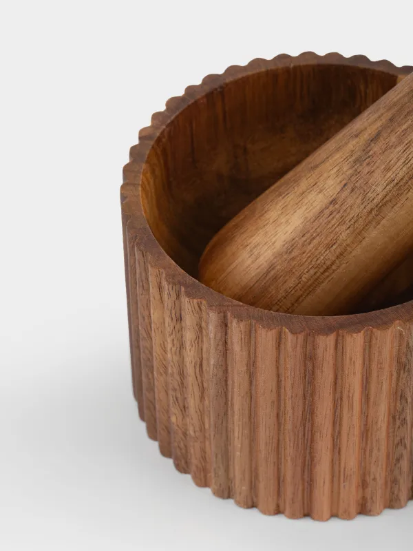 Ступка для специй, 10 см, с пестиком, дерево, круглая, Noble flow, image-3